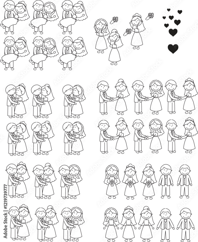 Set sillhouettes people in sketch style. Hand draw man, woman, couple isolated on white background. Collection simple vector illustration Bundle . weeding couple bundle . Set sillhouettes people in sketch style. Hand draw man, woman, couple isolated on white background. Collection simple vector illustration Bundle . weeding couple bundle .