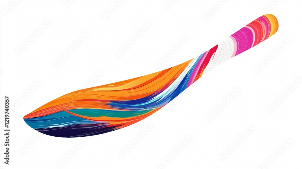 Fototapeta premium Vibrant Colorful Paint Brush Wide Angle Centered Composition