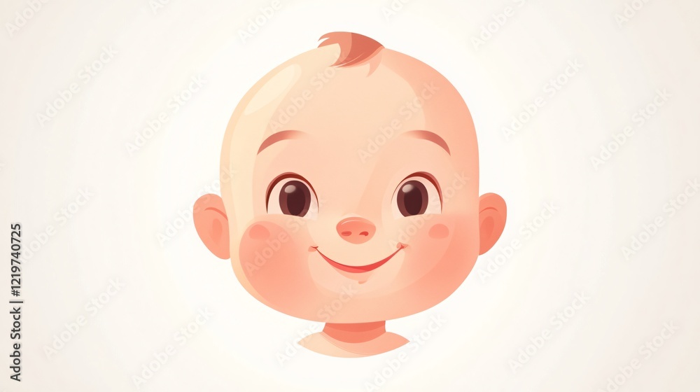 Adorable Baby Child Face Vector Icon Centered Wide Angle View Adorable Baby Child Face Vector Icon Centered Wide Angle View