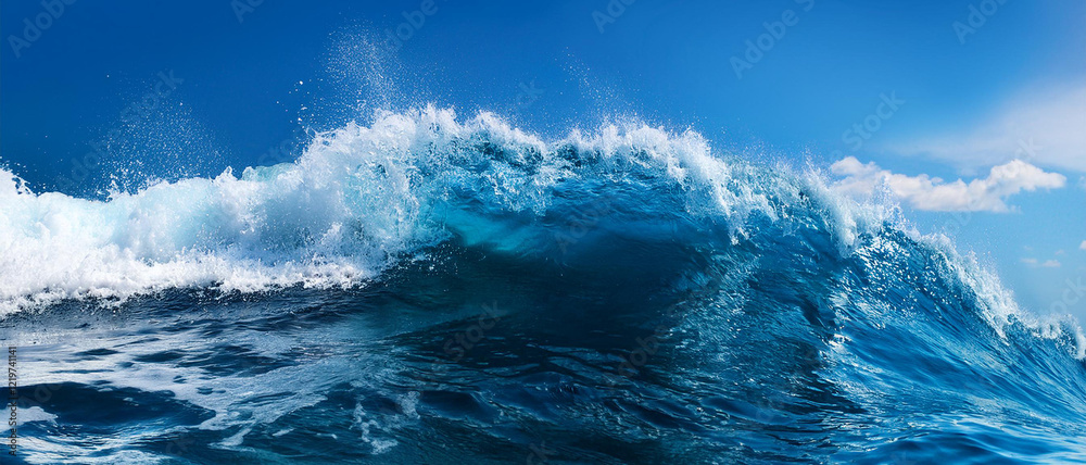 Blue sea waves splashing realistic photo, high resolution, water background Blue sea waves splashing realistic photo, high resolution, water background