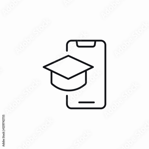 mobile college platform icon sign vector