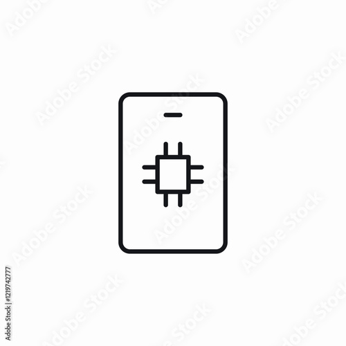 mobile device microchip icon sign vector