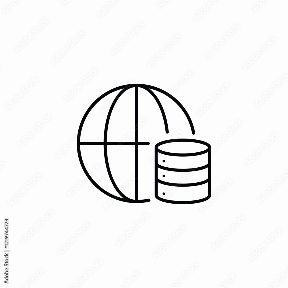 global database icon sign vector global database icon sign vector