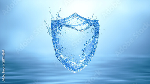 Protective Shield of Water on Clean Background, Hydration and Staying Hydrated photo