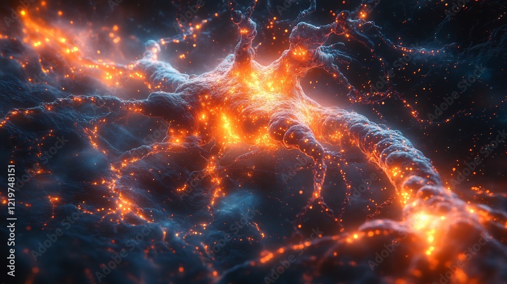 Bold portrayal of a cosmic neuron like structure Bold portrayal of a cosmic neuron like structure