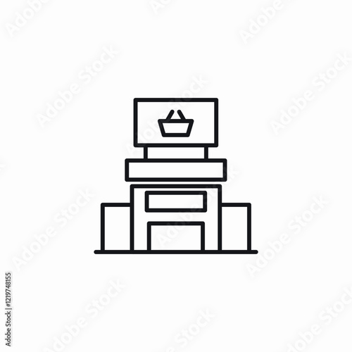 shopping mall icon sign vector