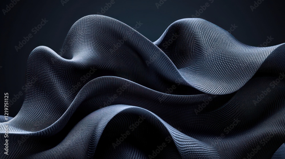 Naklejka premium Wavy dark surface.