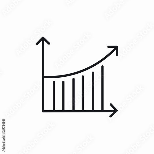 rising arrow line graph icon sign vector