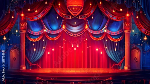 cartoon video circus stage 