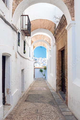 close-up of a street in Vejer de la Frontera - Cádiz ( Spain ) photo