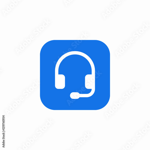 headset microphone icon sign vector