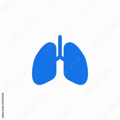 respiratory lung system icon sign vector