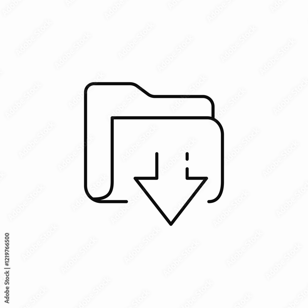 folder download icon sign vector folder download icon sign vector