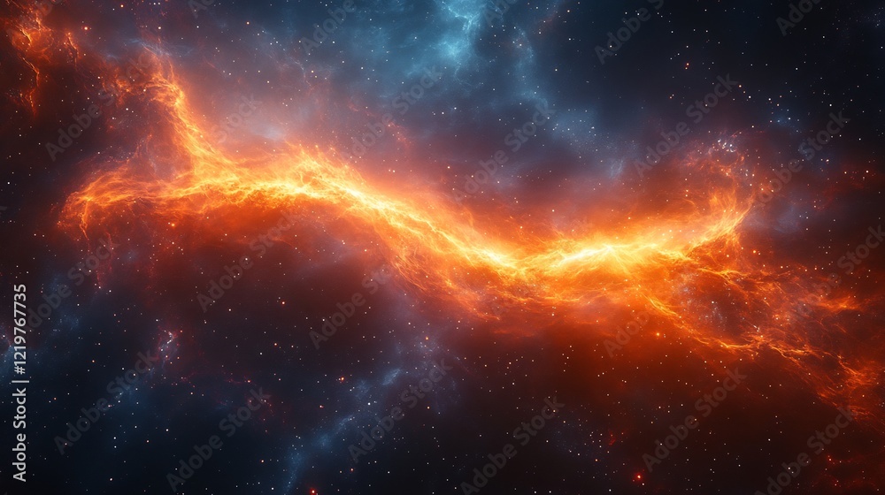 Creative representation of glowing cosmic winds Creative representation of glowing cosmic winds