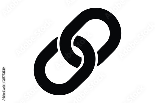 Chain Link Black Silhouette Vector Illustration Icon Design
