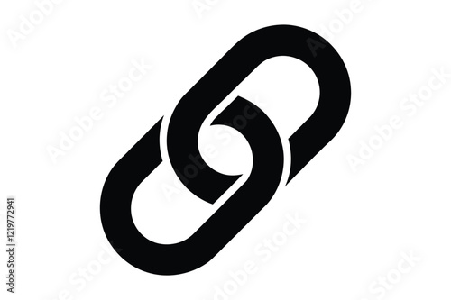 Chain Link Black Silhouette Vector Illustration Icon Design