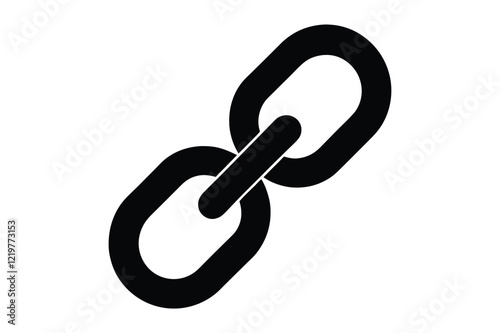 Chain Link Black Silhouette Vector Illustration Icon Design