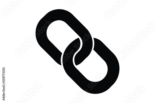 Chain Link Black Silhouette Vector Illustration Icon Design