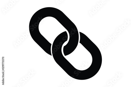 Chain Link Black Silhouette Vector Illustration Icon Design