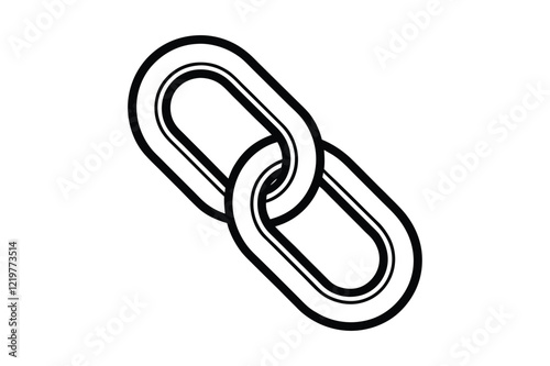 Chain Link Black Silhouette Vector Illustration Icon Design