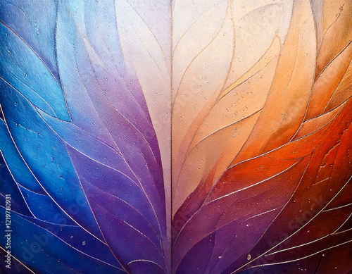 Timeless art deco leaf backdrop with gold highlights and a dichotomy of hues