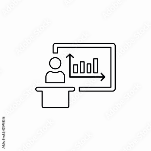 data whiteboard presentation speech icon sign vector