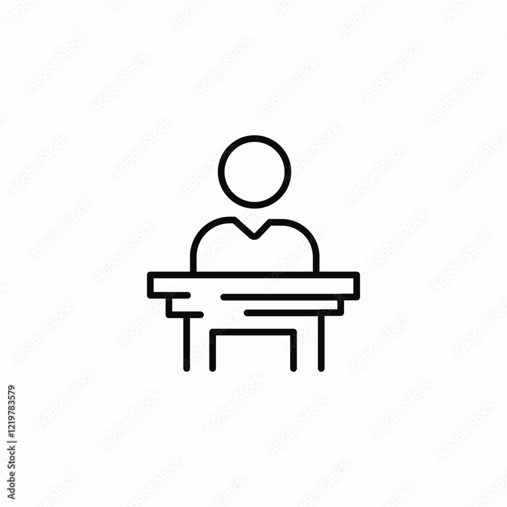 employee desk icon sign vector employee desk icon sign vector
