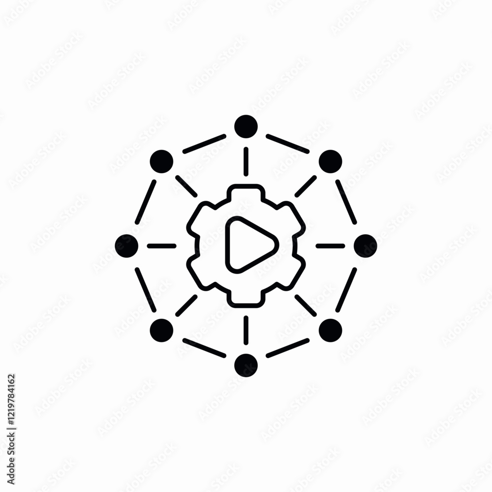 media system integration icon sign vector media system integration icon sign vector