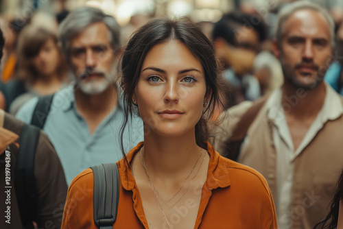 woman in a crowd