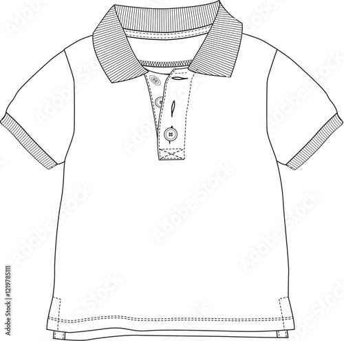 Short sleeve baby polo shirt with contrast collar and button placket detailing
