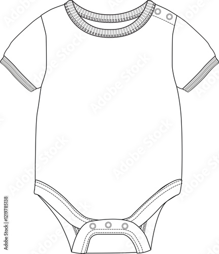 Short sleeve baby bodysuit with snap closure and minimal design for daily use
