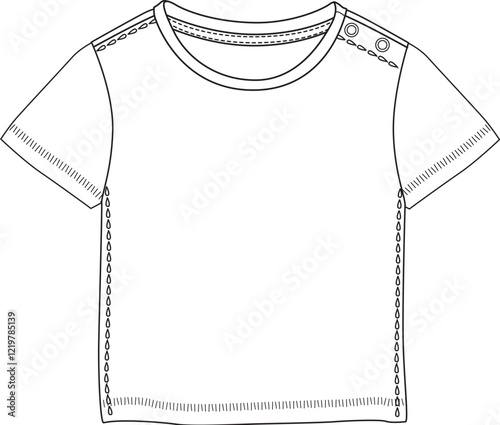 Toddler t-shirt with shoulder button closure and minimal casual styling

