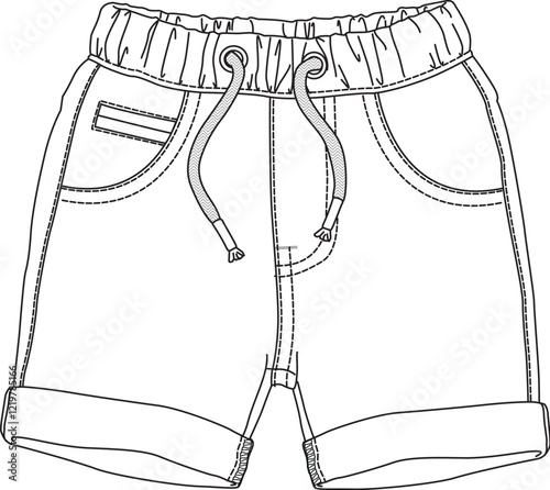 Boys shorts with adjustable drawstring and front patch pocket for daily comfort
