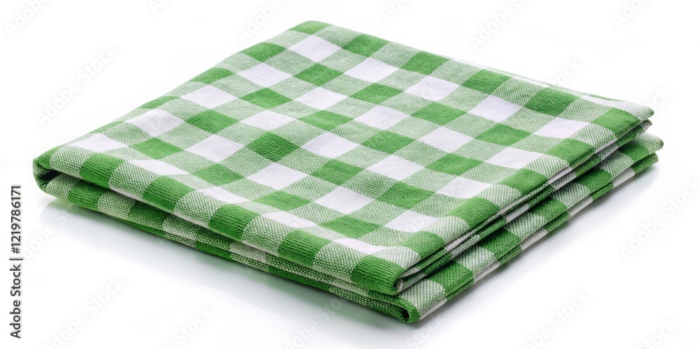 Stacked Green Gingham Napkins Stacked Green Gingham Napkins