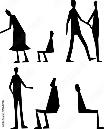 vector illustration of a sketch of a person's silhouette figure in the form of a pencil drawing with articulation of movement for completeness of the image  