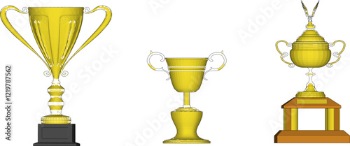 vector illustration of a sketch of a trophy for the competition winner as a form of appreciation  