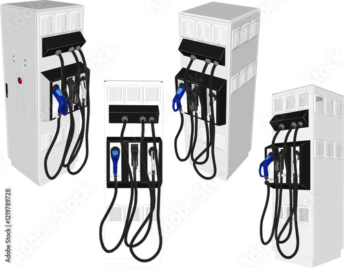 vector illustration of the design of an oil refueling machine at a fuel depot