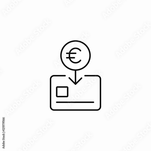 euro bank card icon sign vector