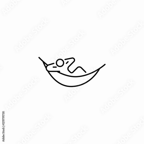 hammock relax icon sign vector