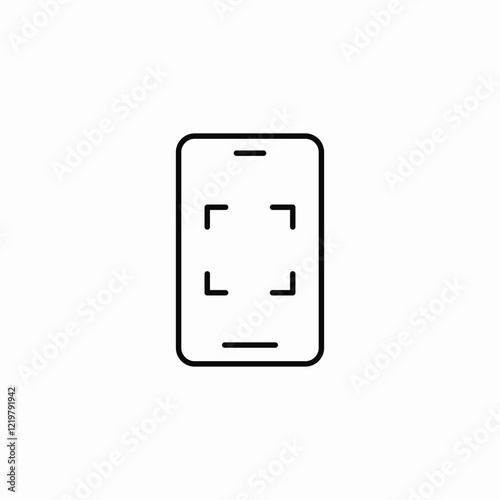mobile scan icon sign vector