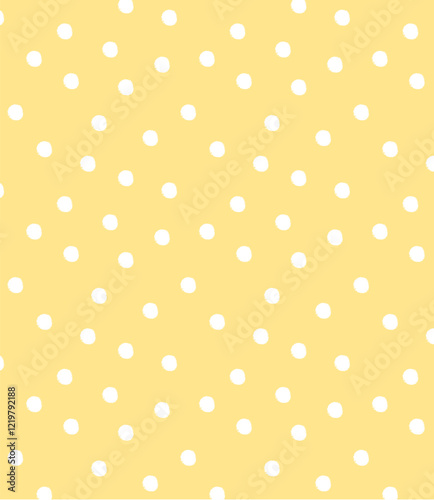 Yellow Polka Dot Seamless Pattern Background
