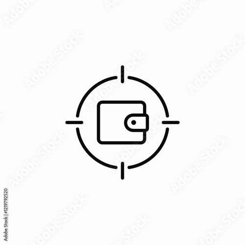 wallet target icon sign vector photo