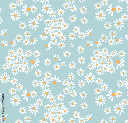 Seamless floral pattern with decorative flowers in elegant repeating design