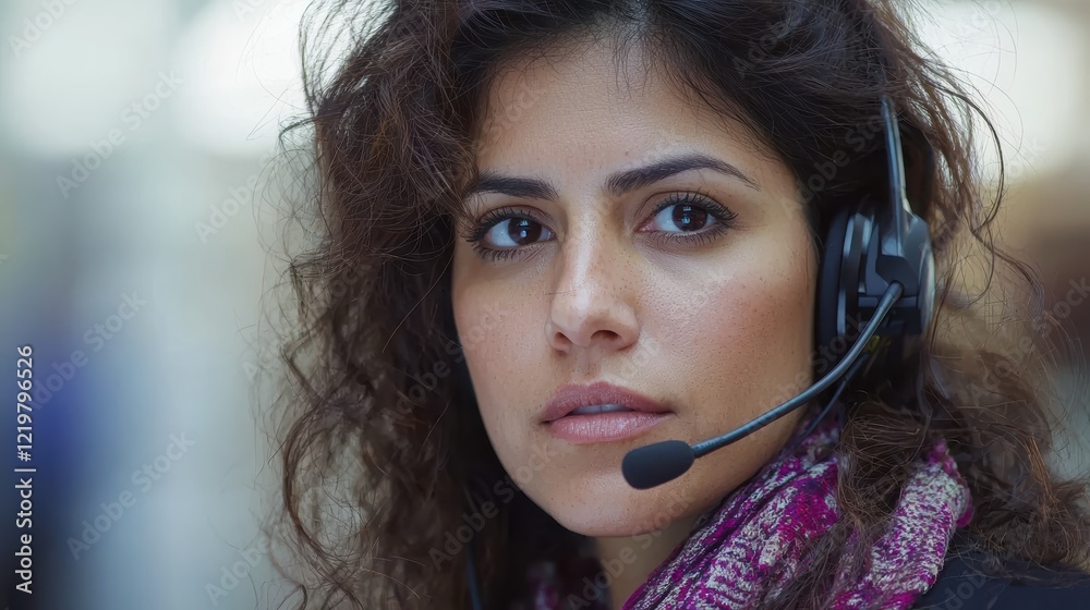 Customer support call center operations urban office photograph professional environment close-up view service excellence