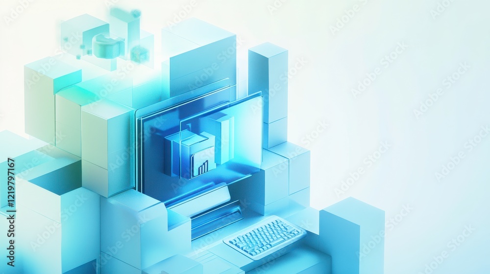 3D Computer Firewall Graphic for Business Security 3D Computer Firewall Graphic for Business Security
