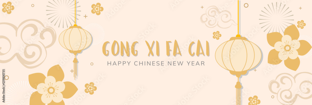Naklejka premium Happy Chinese New Year 2025. Chinese Zodiac Template, Poster Banner Flyer for Lunar New Year Vector Illustration on White Background