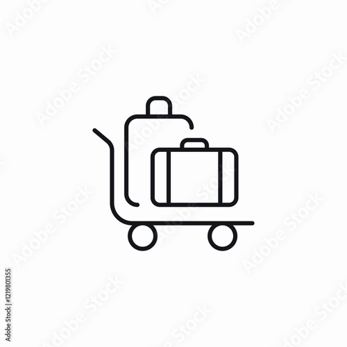 baggage trolley icon sign vector