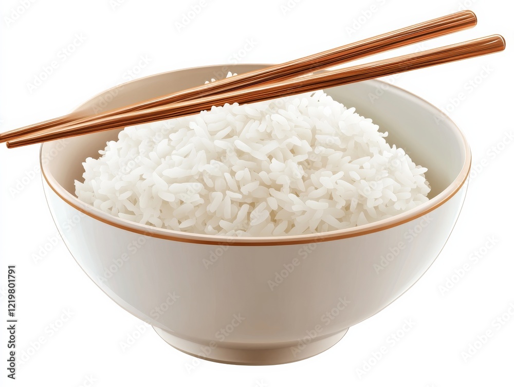 Rice bowl with chopsticks. Featuring a bowl of steamed rice with chopsticks. Highlighting the simplicity and staple nature. Ideal for culinary and cultural visuals. Rice bowl with chopsticks. Featuring a bowl of steamed rice with chopsticks. Highlighting the simplicity and staple nature. Ideal for culinary and cultural visuals.