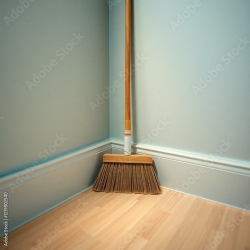 Broom in a corner.