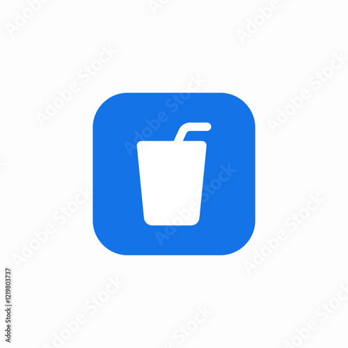 straw cup icon sign vector